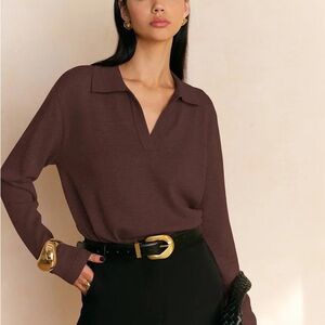 Commense Leisure Collar Pullover Sweater